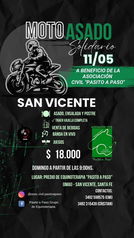MOTO ASADO SOLIDARIO EN SAN VICENTE