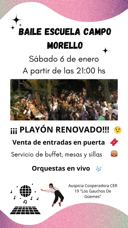 SE VIENE EL BAILE DE ESCUELITA CAMPO MORELLO