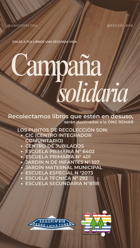 CAMPAÑA SOLIDARIA - RECOLECCIÓN DE LIBROS EN DESUSO