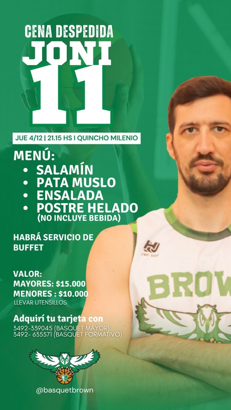 BASQUETBOL: DESPEDIMOS A JONY, EL GRAN CAPITAN