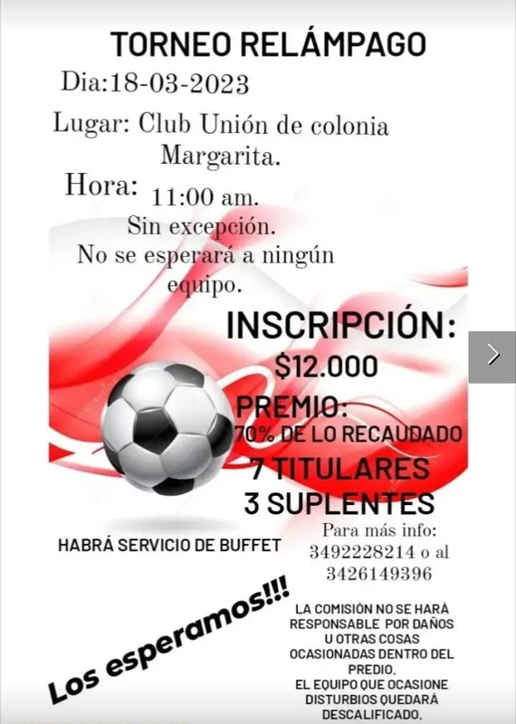 TORNEO RELAMPAGO DE FUTBOL EN COLONIA MARGARITA