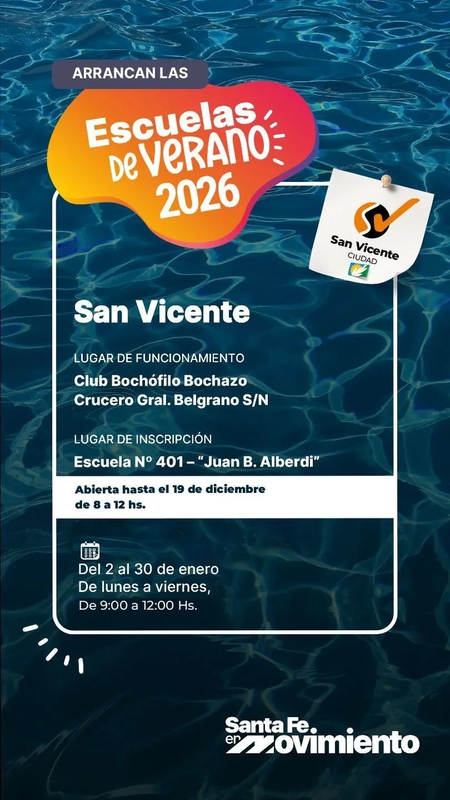 SE VIENE LA ESCUELA DE VERANO EN SAN VICENTE