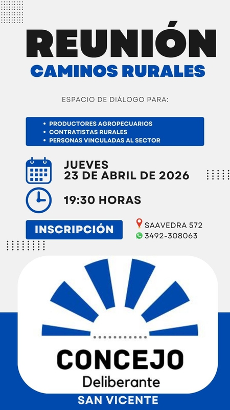 CONVOCATORIA PARA UNA REUNIÓN AL SECTOR AGROPECUARIO