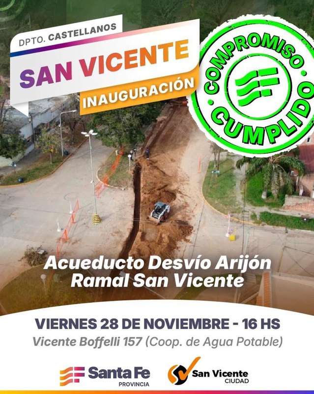 INAUGURACIÓN ACUEDUCTO DESVÍO ARIJÓN – RAMAL SAN VICENTE