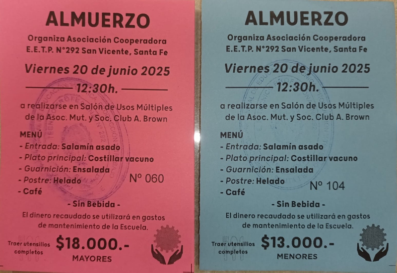 20 DE JUNIO ALMUERZO DE LA ESCUELA TÉCNICA