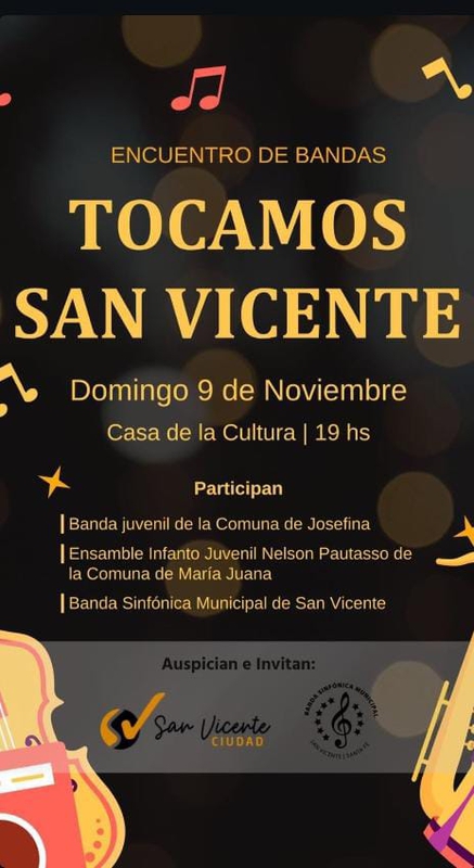 SE VIENE  EL ENCUENTRO DE BANDAS "TOCAMOS SANVICENTE"