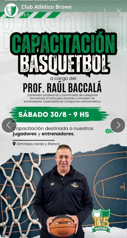 CAPACITACIÓN PARA EL BASQUETBOL FORMATIVO VERDE Y BLANCO