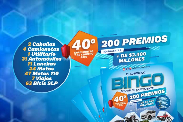 AUTÉNTICO BINGO BROWN DE SAN VICENTE 2026