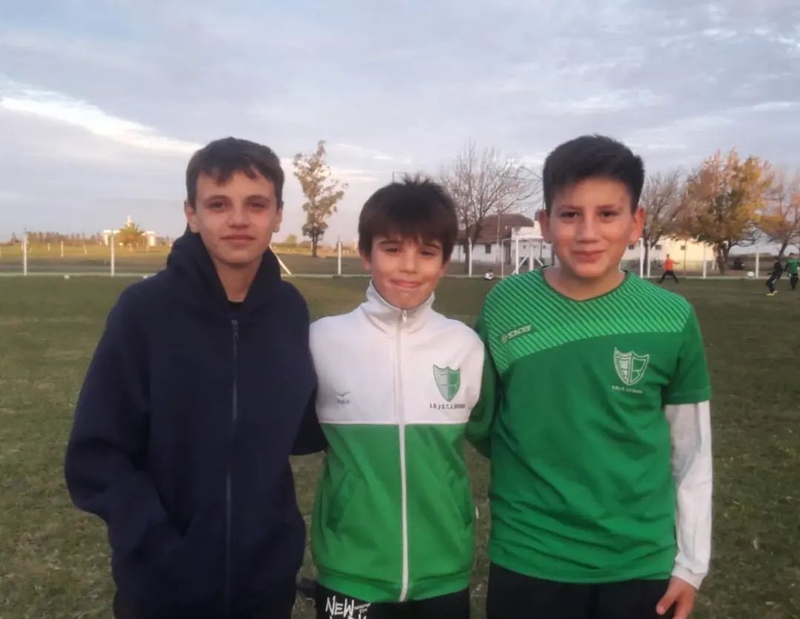 Matías Migliore, Juan Cruz Alagas y Andrés Cuffia de Brown a la pre selección SUB 12