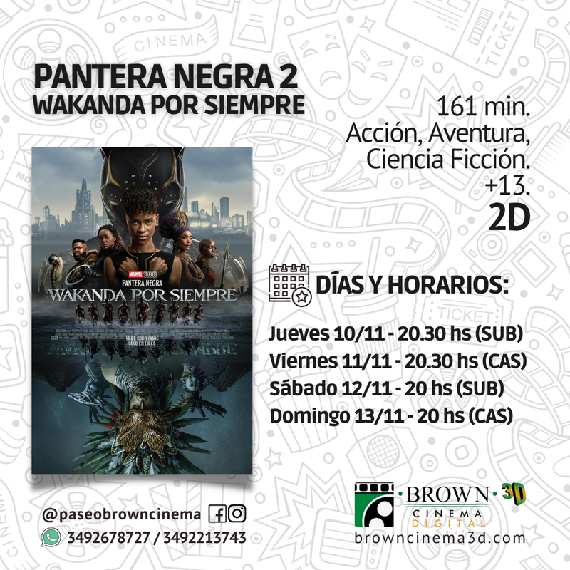 LLega a BROWN CINEMA: Pantera Negra 2: Wakanda Por Siempre