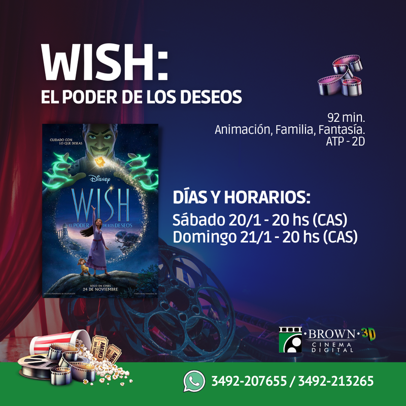 WISH: EL PODER DE LOS DESEOS - 2D LLEGA A BROWN CINEMA.