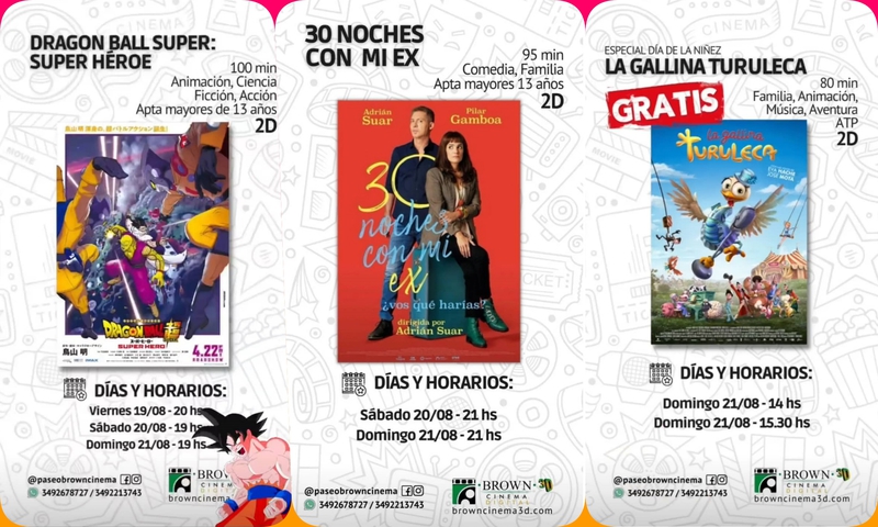 FIN DE SEMANA X3 EN PASEO BROWN CINEMA.