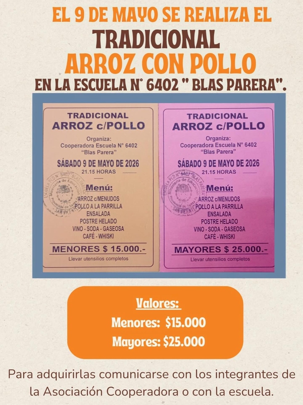 SE VIENE EL ARROZ CON POLLO DE LA 6402