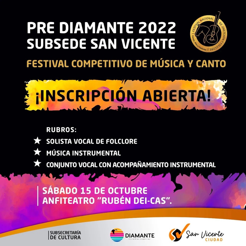 PRE DIAMANTE 2022: INSCRIPCIONES ABIERTAS