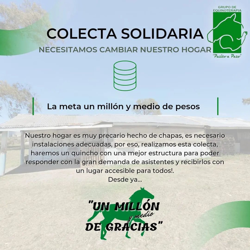 COLECTA SOLIDARIA DEL GRUPO DE EQUINOTERAPIA "PASITO A PASO"