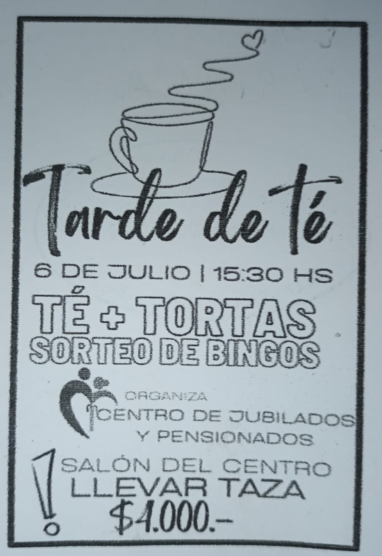 TARDE DE TE EN EL CENTRO DE JUBILADOS
