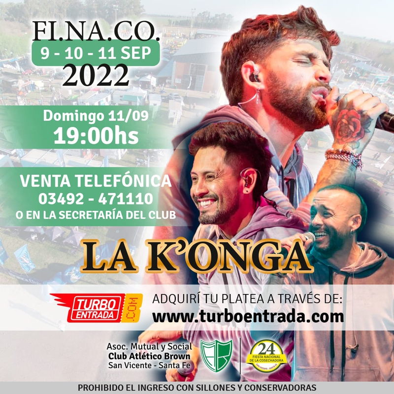 FINACO: VENTA TELEFÓNICA DE ENTRADAS PARA LOS SHOWS DE CARLOS BAUTE Y LA KONGA