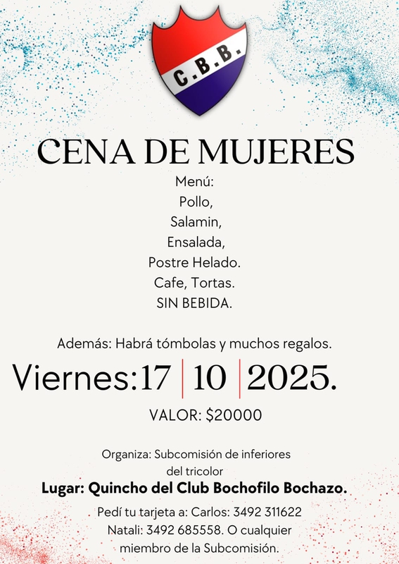 BOCHAZO ORGANIZA UNA CENA DE MUJERES.