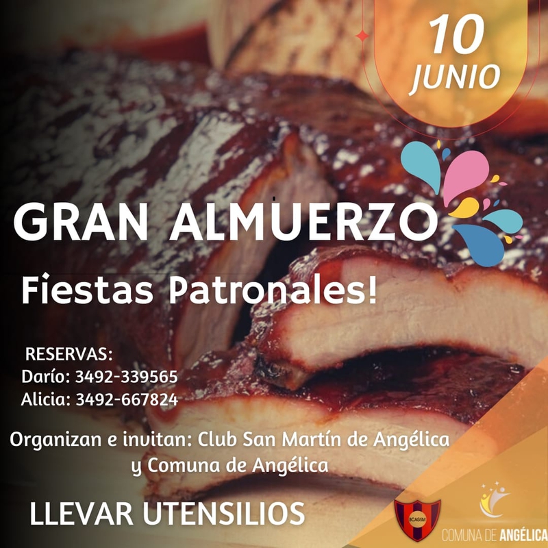 FIESTAS PATRONALES DE ANGELICA: GRAN ALMUERZO!