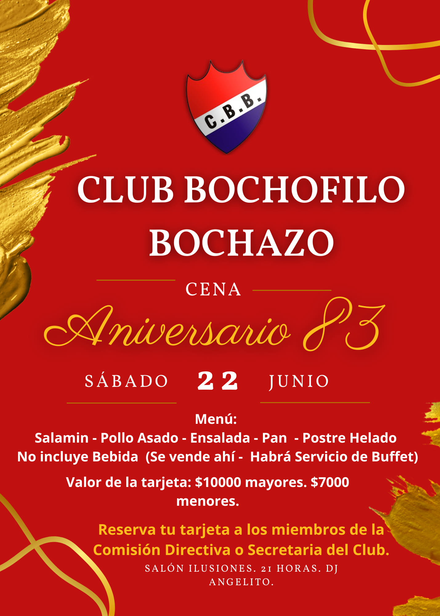 CENA ANIVERSARIO DE BOCHAZO.