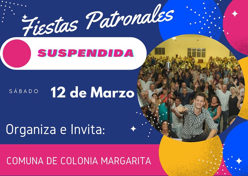 SE SUSPENNDIO LA CENA FIESTAS PATRONALES COLONIA MARGARITA