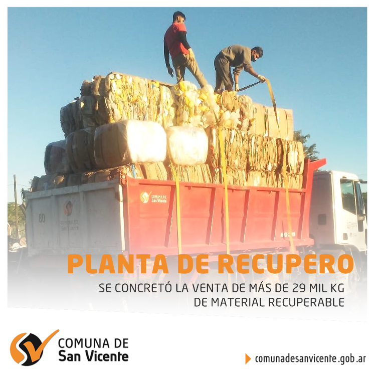 Planta de recupero: Se concretó la venta de más de 29 mil kg de material recuperable